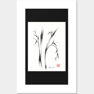 "Morning"  sumi-e brush pen bamboo drawing/painting Posters and Art